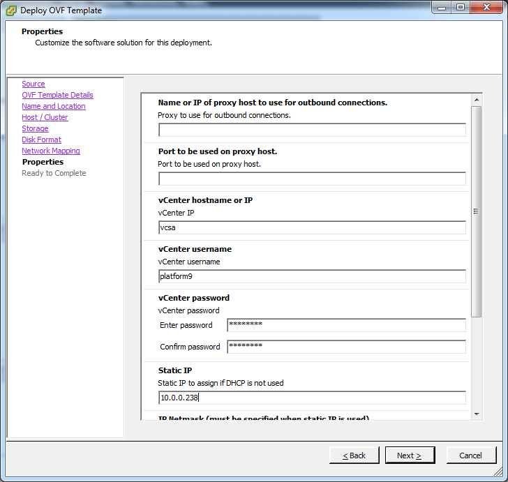 Platform9 3 Deploy OVF